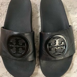 TORY BURCH Women'S Lina Leather Pool Slide Sandals